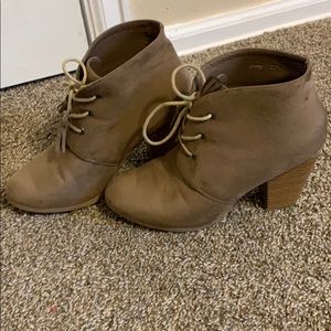 Tan suede booties